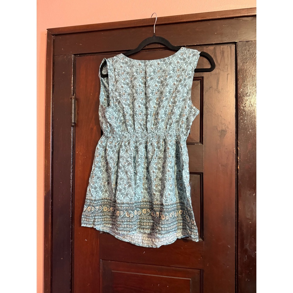 Old Navy Maternity Blue Floral Boho Surplice V-Neck Empire Waist Tank Top Small - Picture 5 of 5